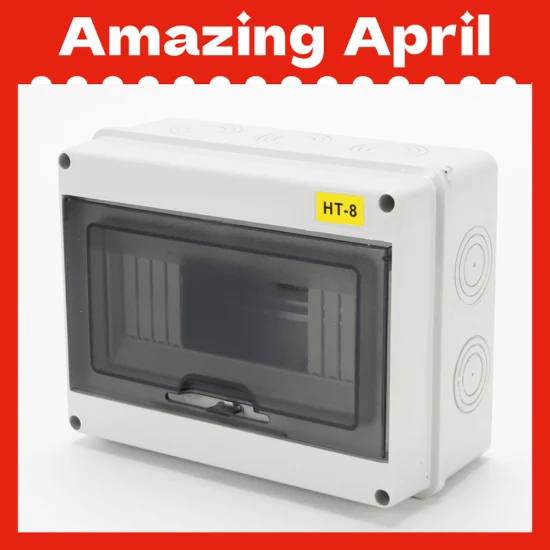 Ht-8 防水 200mm*155mm*95mm ABS 表面齐平型 8 路 MCB 配电箱接线盒