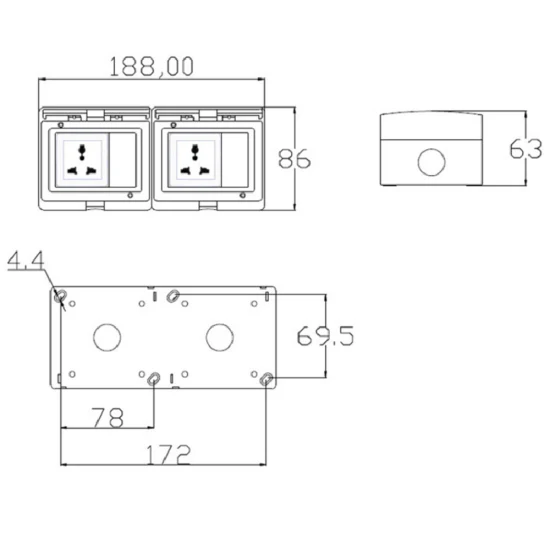 户外五孔防水插座开关